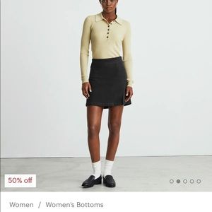 Everlane Black Moleskin Mini Skirt with Slit